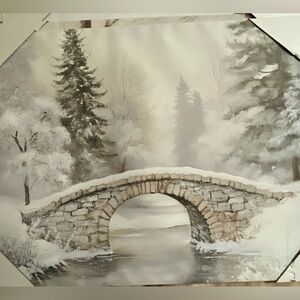 Winter Bridge Canvas Art